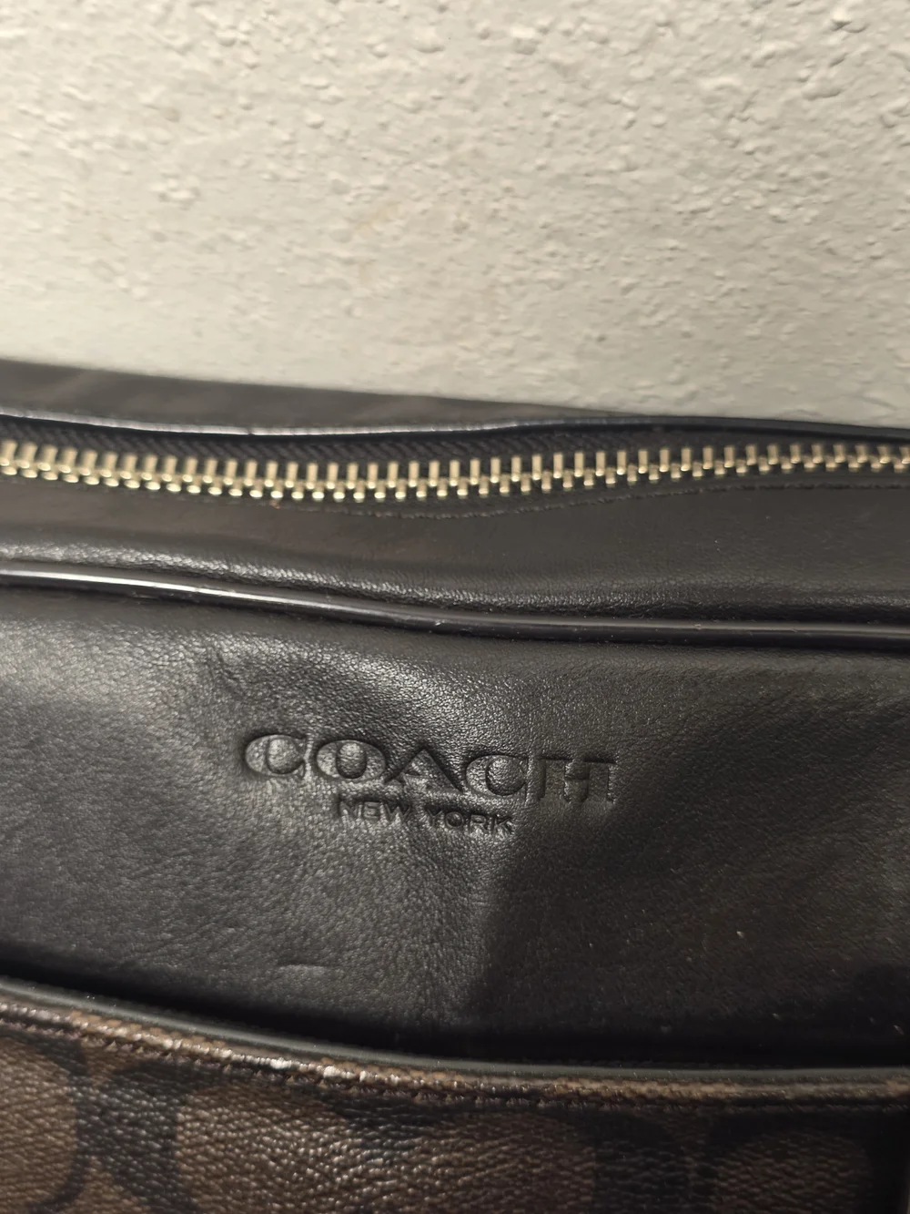 Coach Dark Brown Signature Canvas Leather Briefcase